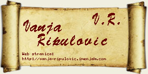 Vanja Ripulović vizit kartica
